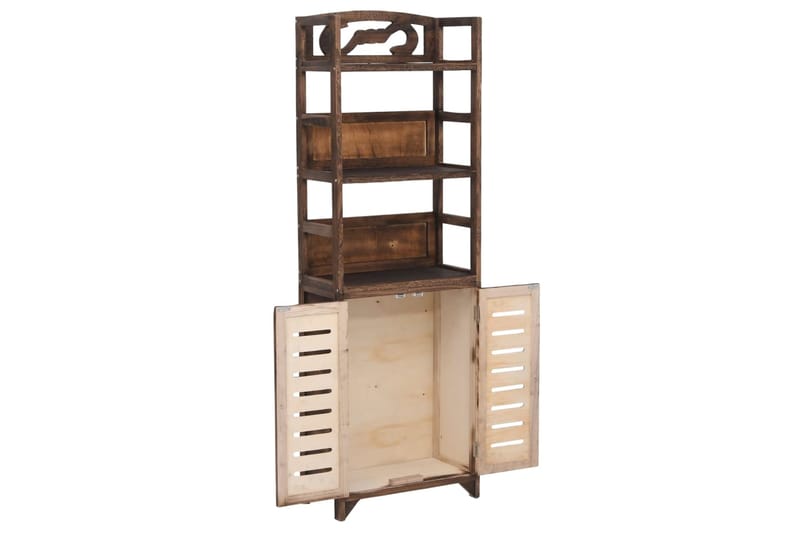 beBasic Esittelykaappi tummanruskea 46x24x140 cm täysi keisaripuu - Ruskea - Säilytys - Kaappi - Vitriini