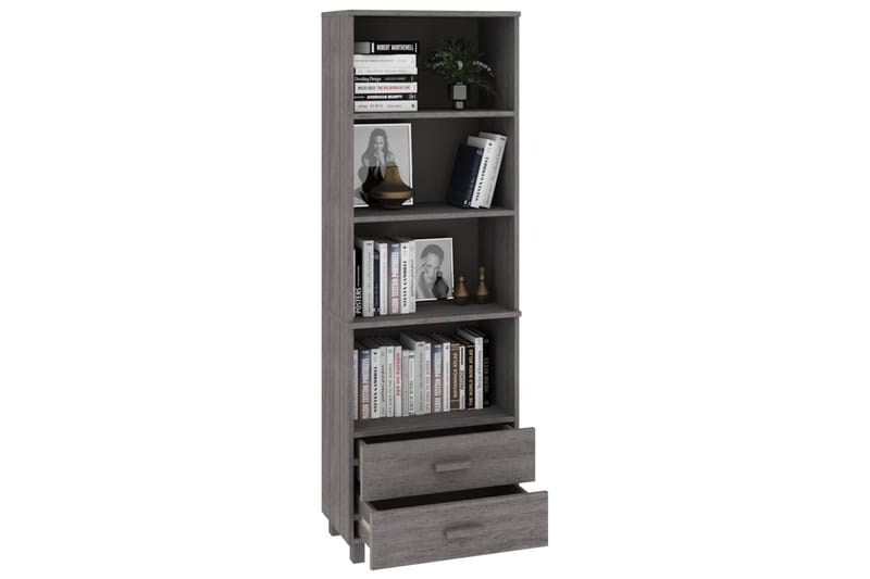 beBasic Hylly vaaleanharmaa 60x35x180 cm täysi mänty - Harmaa - Säilytys - Kaappi - Säilytyskaappi