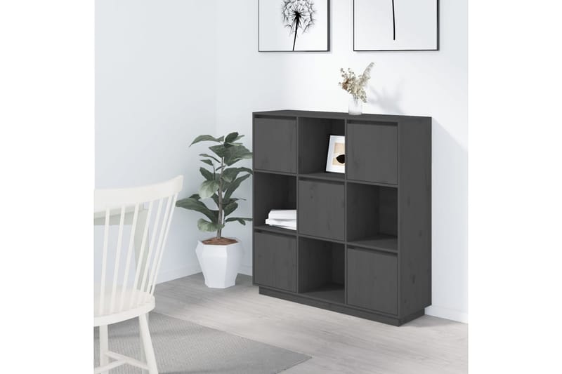 beBasic Kaappi harmaa 110,5x35x117 cm täysi mänty - Harmaa - Säilytys - Kaappi - Säilytyskaappi