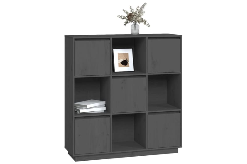 beBasic Kaappi harmaa 110,5x35x117 cm täysi mänty - Harmaa - Säilytys - Kaappi - Säilytyskaappi