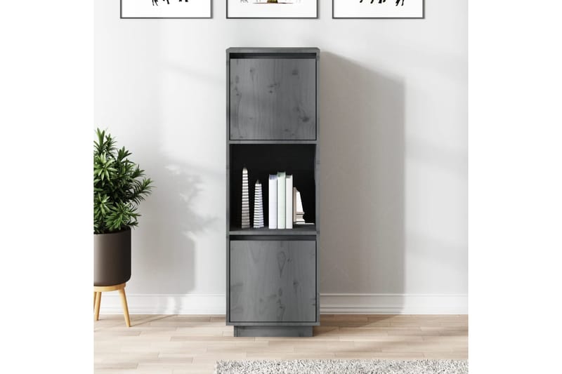 beBasic Kaappi harmaa 38x35x117 cm täysi mänty - Harmaa - Säilytys - Kaappi - Säilytyskaappi