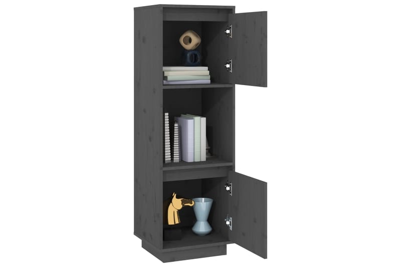 beBasic Kaappi harmaa 38x35x117 cm täysi mänty - Harmaa - Säilytys - Kaappi - Säilytyskaappi