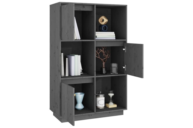 beBasic Kaappi harmaa 74x35x117 cm täysi mänty - Harmaa - Säilytys - Kaappi - Säilytyskaappi