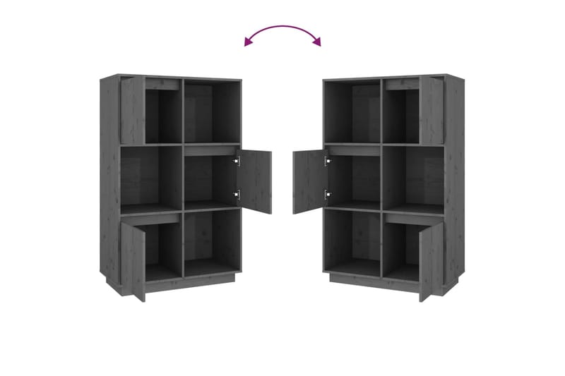 beBasic Kaappi harmaa 74x35x117 cm täysi mänty - Harmaa - Säilytys - Kaappi - Säilytyskaappi