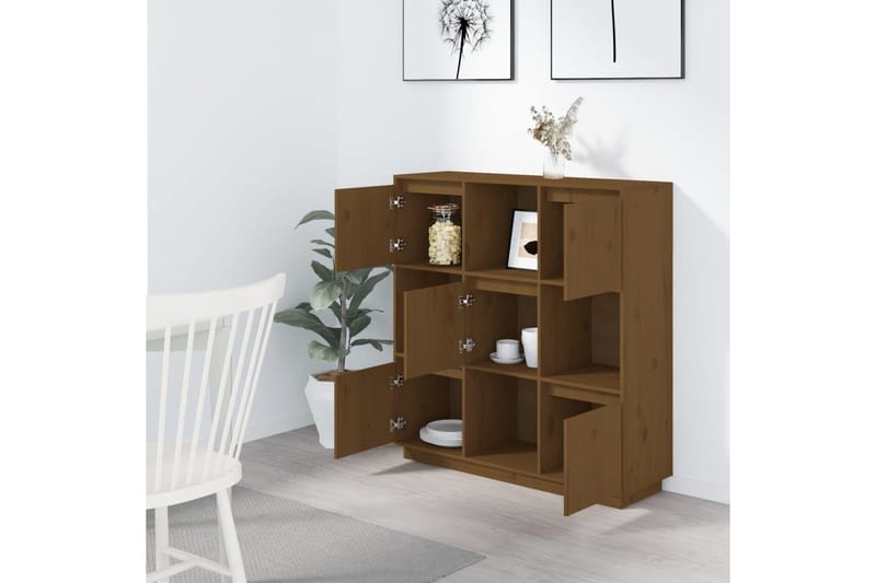 beBasic Kaappi hunajanruskea 110,5x35x117 cm täysi mänty - Ruskea - Säilytys - Kaappi - Säilytyskaappi
