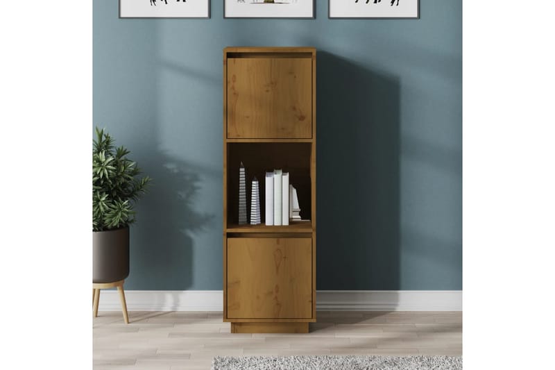 beBasic Kaappi hunajanruskea 38x35x117 cm täysi mänty - Ruskea - Säilytys - Kaappi - Vitriini