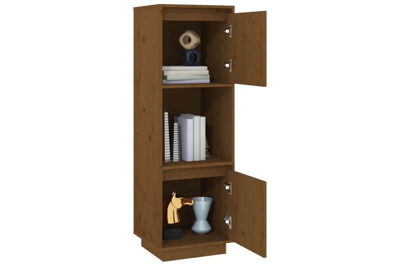 beBasic Kaappi hunajanruskea 38x35x117 cm täysi mänty - Ruskea - Säilytys - Kaappi - Vitriini