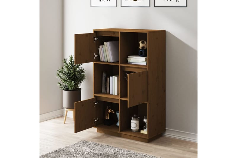 beBasic Kaappi hunajanruskea 74x35x117 cm täysi mänty - Ruskea - Säilytys - Kaappi - Säilytyskaappi