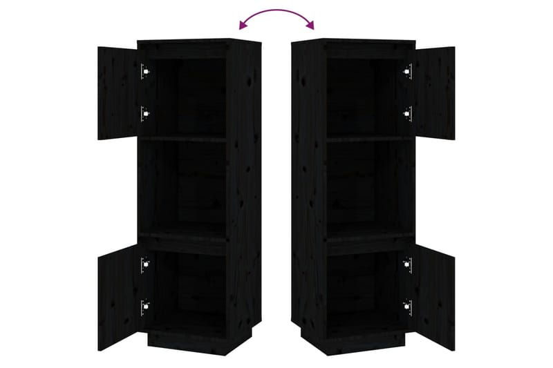 beBasic Kaappi musta 38x35x117 cm täysi mänty - Musta - Säilytys - Kaappi - Säilytyskaappi