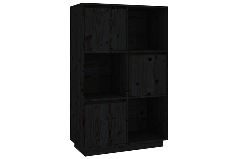 beBasic Kaappi musta 74x35x117 cm täysi mänty - Musta - Säilytys - Kaappi - Vitriini