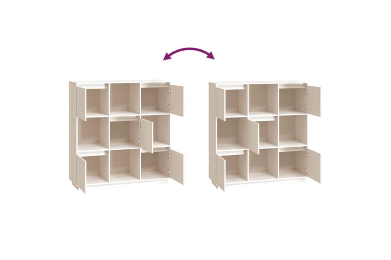 beBasic Kaappi valkoinen 110,5x35x117 cm täysi mänty - Valkoinen - Säilytys - Kaappi - Säilytyskaappi