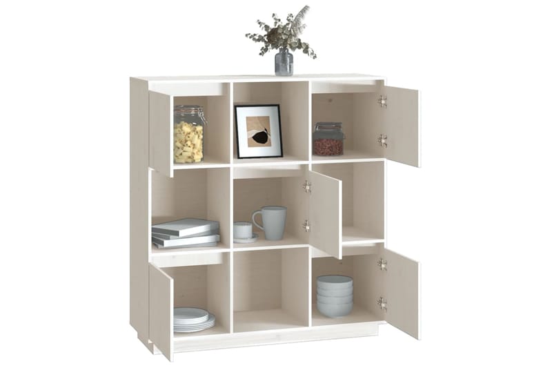 beBasic Kaappi valkoinen 110,5x35x117 cm täysi mänty - Valkoinen - Säilytys - Kaappi - Säilytyskaappi