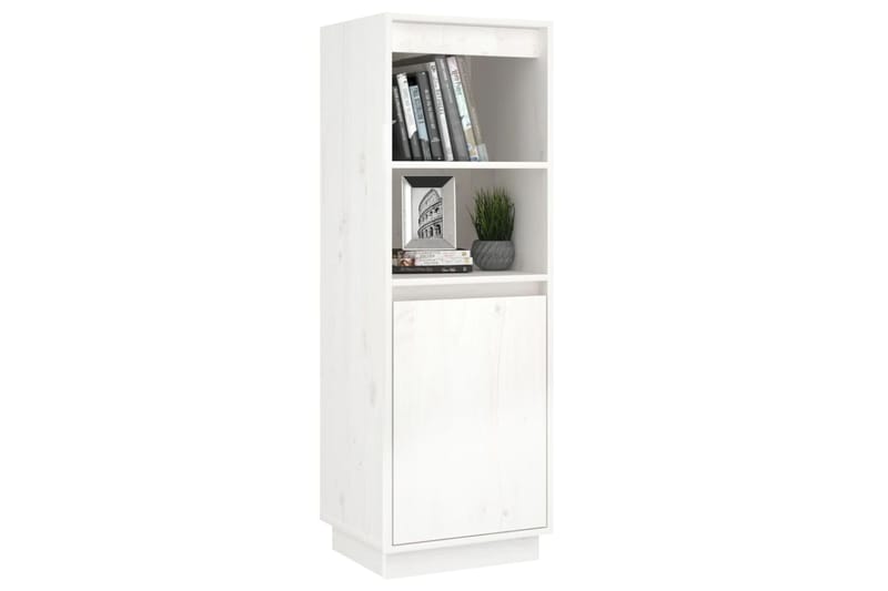 beBasic Kaappi valkoinen 37x34x110 cm täysi mänty - Valkoinen - Säilytys - Kaappi - Vitriini