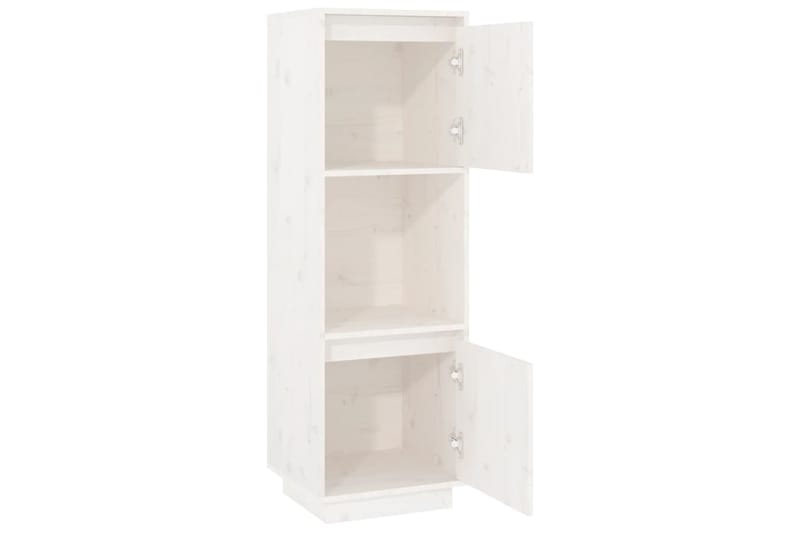 beBasic Kaappi valkoinen 38x35x117 cm täysi mänty - Valkoinen - Säilytys - Kaappi - Vitriini