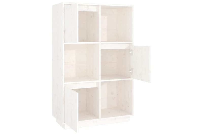 beBasic Kaappi valkoinen 74x35x117 cm täysi mänty - Valkoinen - Säilytys - Kaappi - Vitriini