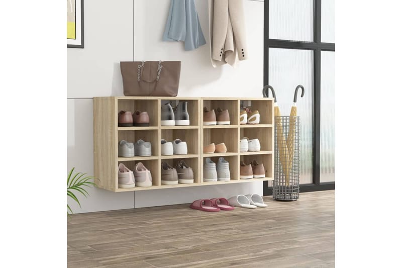 beBasic Kenkäkaapit 2 kpl Sonoma-tammi 52,5x30x50 cm - Ruskea - Säilytys - Kenkäsäilytys - Kenkäkaappi
