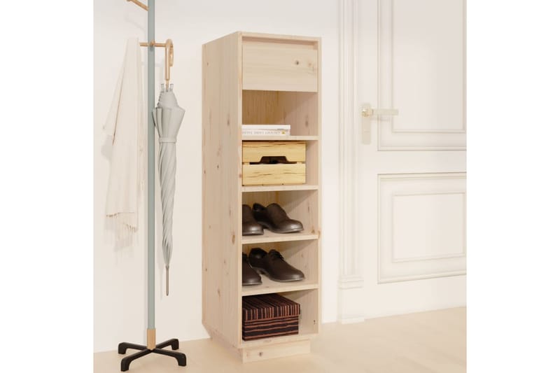 beBasic Kenkäkaappi 34x30x105 cm täysi mänty - Ruskea - Säilytys - Kenkäsäilytys - Kenkäkaappi