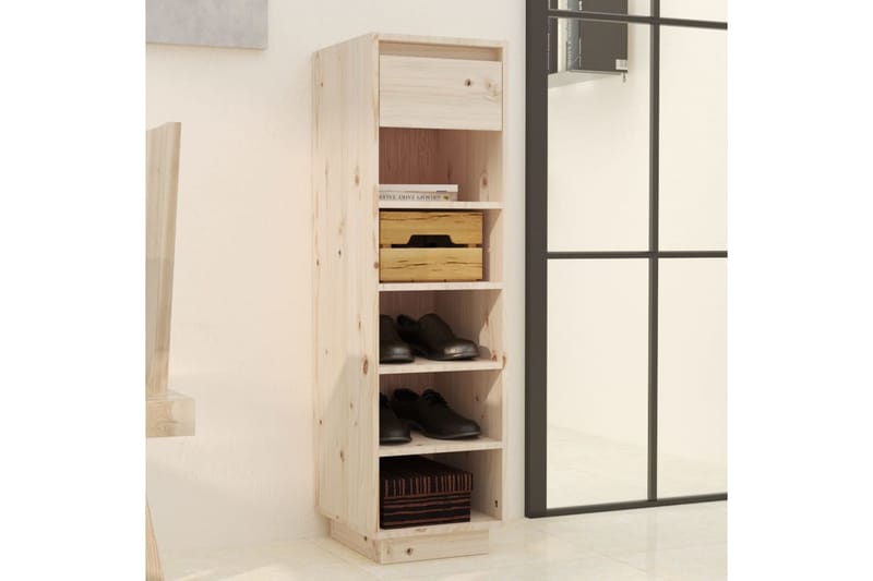 beBasic Kenkäkaappi 34x30x105 cm täysi mänty - Ruskea - Säilytys - Kenkäsäilytys - Kenkäkaappi