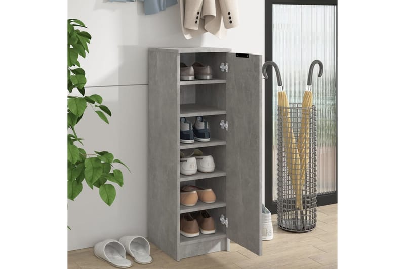beBasic Kenkäkaappi betoninharmaa 30x35x100 cm tekninen puu - Harmaa - Säilytys - Kenkäsäilytys - Kenkäkaappi