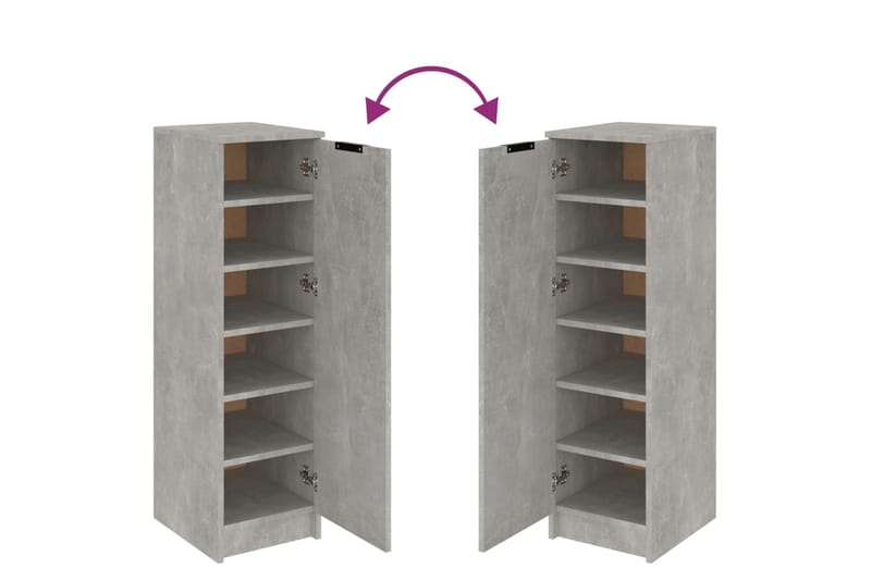 beBasic Kenkäkaappi betoninharmaa 30x35x100 cm tekninen puu - Harmaa - Säilytys - Kenkäsäilytys - Kenkäkaappi
