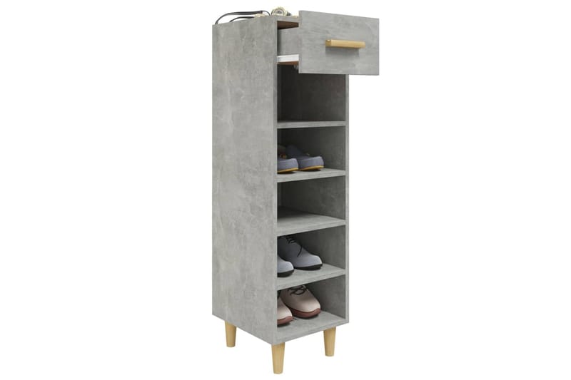 beBasic Kenkäkaappi betoninharmaa 30x35x105 cm tekninen puu - Harmaa - Säilytys - Kenkäsäilytys - Kenkäkaappi