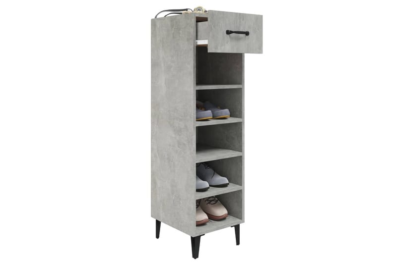 beBasic Kenkäkaappi betoninharmaa 30x35x105 cm tekninen puu - Harmaa - Säilytys - Kenkäsäilytys - Kenkäkaappi