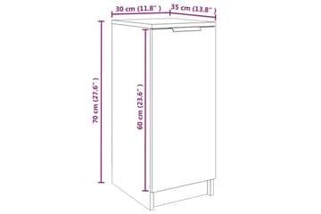 beBasic Kenkäkaappi betoninharmaa 30x35x70 cm tekninen puu - Harmaa - Säilytys - Kenkäsäilytys - Kenkäkaappi