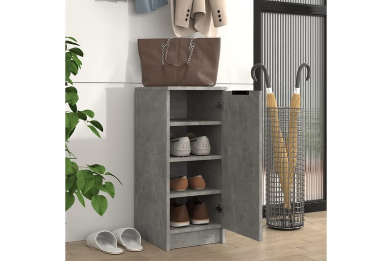 beBasic Kenkäkaappi betoninharmaa 30x35x70 cm tekninen puu - Harmaa - Säilytys - Kenkäsäilytys - Kenkäkaappi