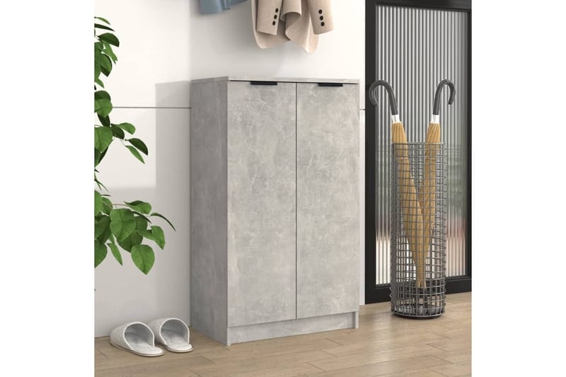 beBasic Kenkäkaappi betoninharmaa 59x35x100 cm tekninen puu - Harmaa - Säilytys - Kenkäsäilytys - Kenkäkaappi