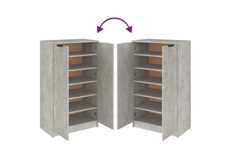 beBasic Kenkäkaappi betoninharmaa 59x35x100 cm tekninen puu - Harmaa - Säilytys - Kenkäsäilytys - Kenkäkaappi