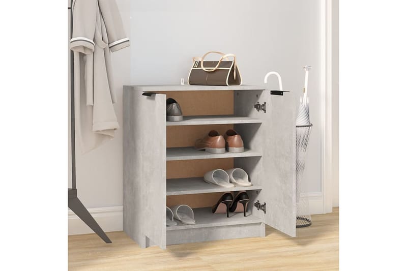 beBasic Kenkäkaappi betoninharmaa 59x35x70 cm tekninen puu - Harmaa - Säilytys - Kenkäsäilytys - Kenkäkaappi