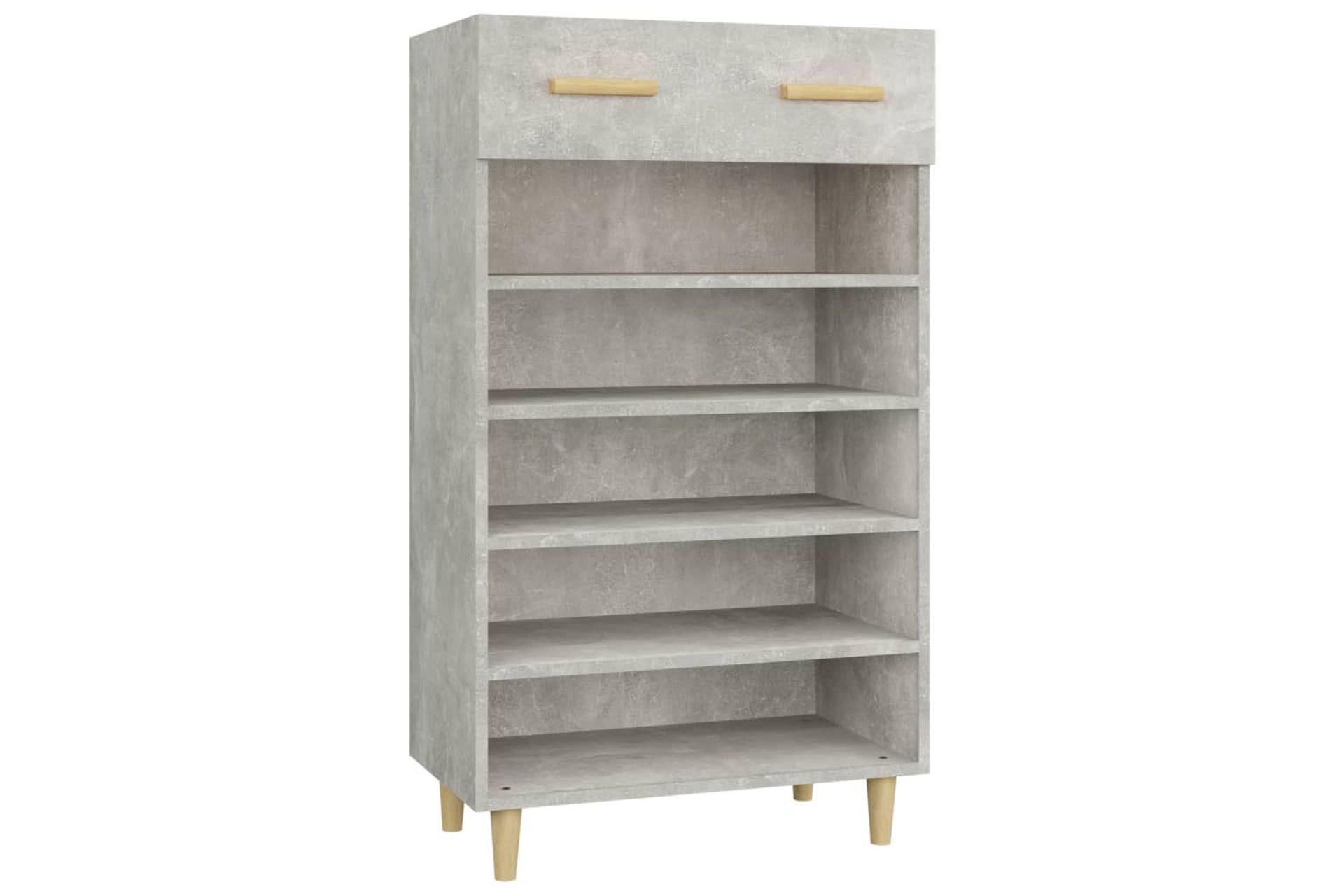 beBasic Kenkäkaappi betoninharmaa 60x35x105 cm tekninen puu - Harmaa - Säilytys - Kenkäsäilytys - Kenkäkaappi