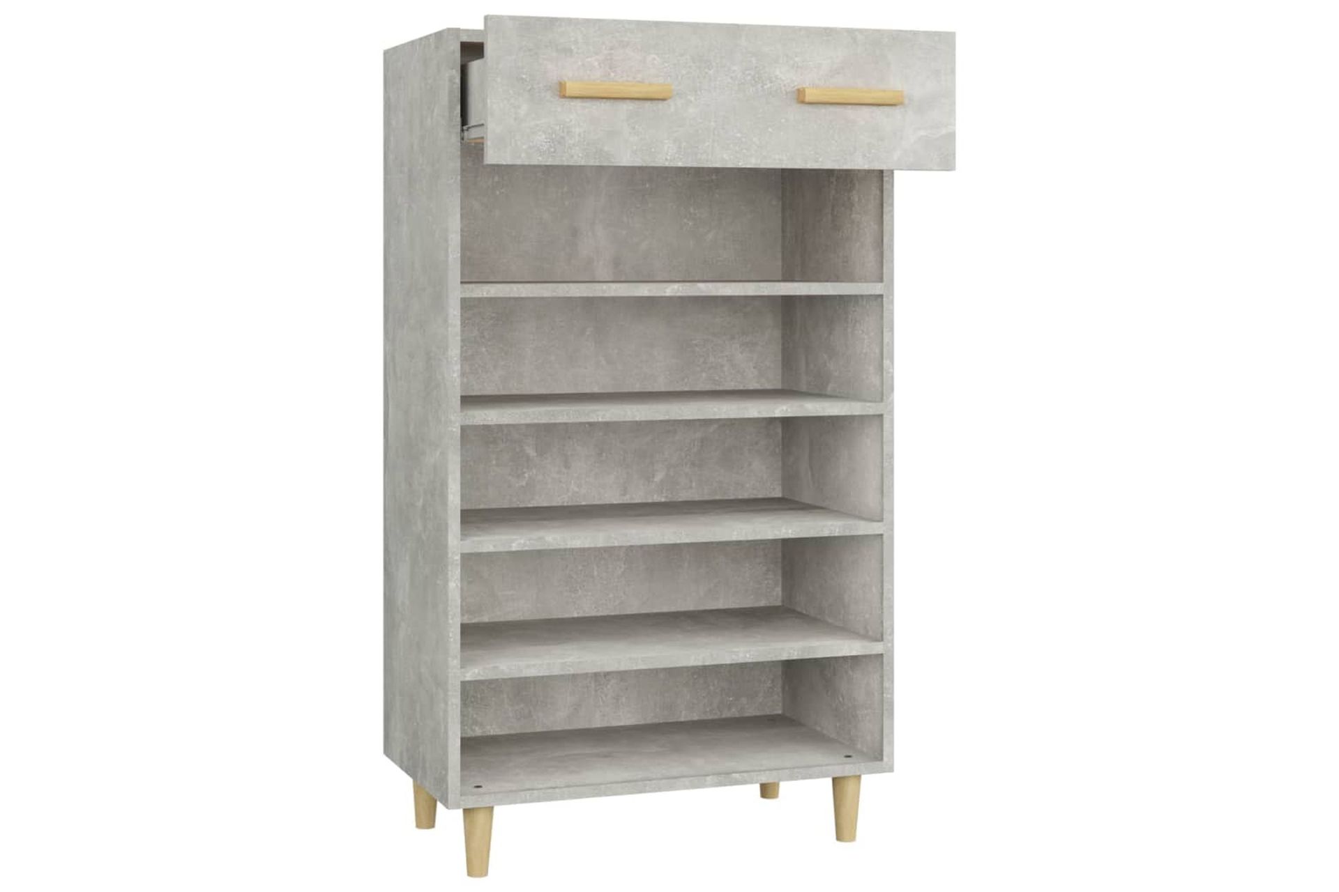 beBasic Kenkäkaappi betoninharmaa 60x35x105 cm tekninen puu - Harmaa - Säilytys - Kenkäsäilytys - Kenkäkaappi