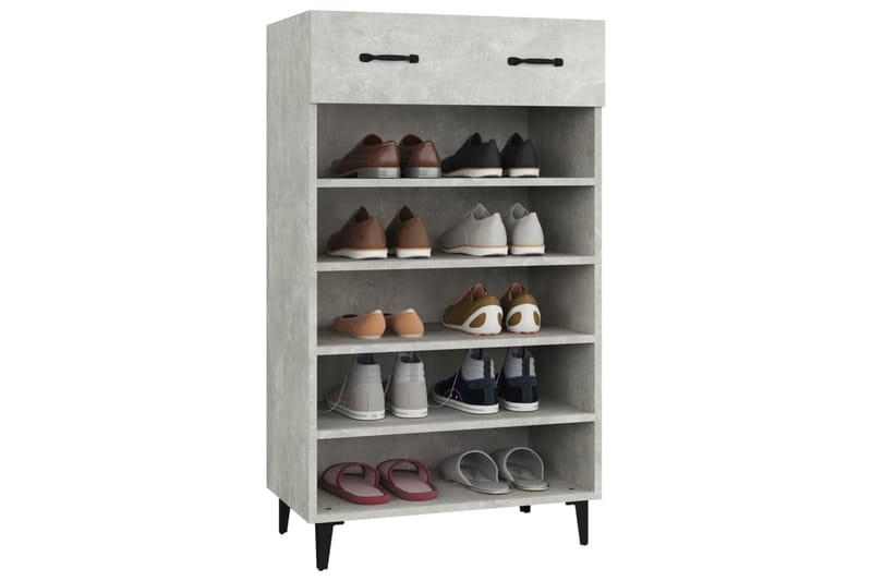 beBasic Kenkäkaappi betoninharmaa 60x35x105 cm tekninen puu - Harmaa - Säilytys - Kenkäsäilytys - Kenkäkaappi