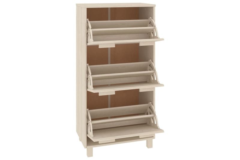 beBasic Kenkäkaappi hunajanruskea 59,5x35x117 cm täysi mänty - Ruskea - Säilytys - Kenkäsäilytys - Kenkäkaappi