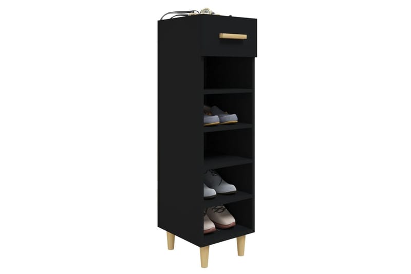 beBasic Kenkäkaappi musta 30x35x105 cm tekninen puu - Musta - Säilytys - Kaappi - Säilytyskaappi
