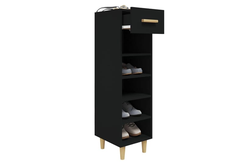 beBasic Kenkäkaappi musta 30x35x105 cm tekninen puu - Musta - Säilytys - Kaappi - Säilytyskaappi