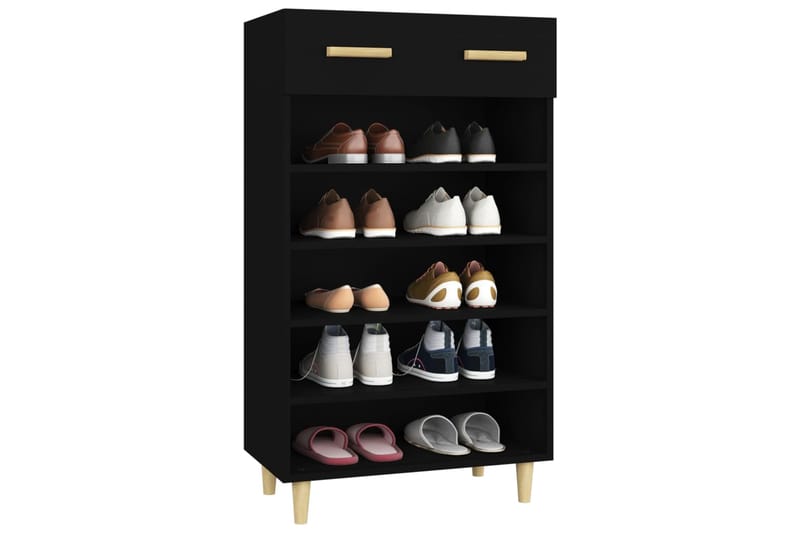 beBasic Kenkäkaappi musta 60x35x105 cm tekninen puu - Musta - Säilytys - Kaappi - Säilytyskaappi