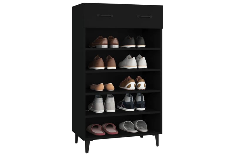 beBasic Kenkäkaappi musta 60x35x105 cm tekninen puu - Musta - Säilytys - Kaappi - Säilytyskaappi