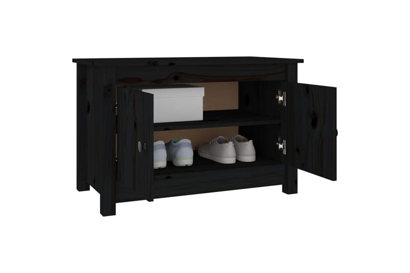beBasic Kenkäkaappi musta 70x38x45,5 cm täysi mänty - Musta - Säilytys - Kaappi - Säilytyskaappi