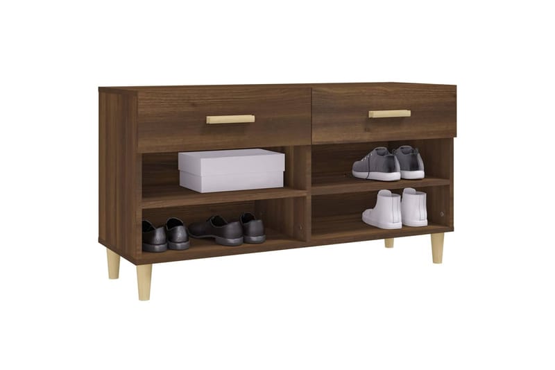 beBasic Kenkäkaappi ruskea tammi 102x35x55 cm tekninen puu - Ruskea - Säilytys - Kenkäsäilytys - Kenkäkaappi