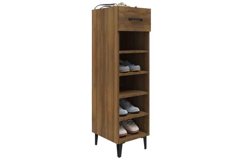beBasic Kenkäkaappi ruskea tammi 30x35x105 cm tekninen puu - Ruskea - Säilytys - Kenkäsäilytys - Kenkäkaappi