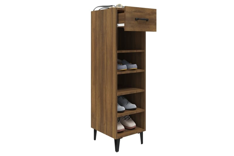 beBasic Kenkäkaappi ruskea tammi 30x35x105 cm tekninen puu - Ruskea - Säilytys - Kenkäsäilytys - Kenkäkaappi