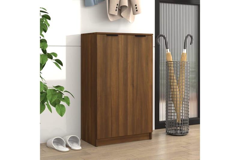 beBasic Kenkäkaappi ruskea tammi 59x35x100 cm tekninen puu - Ruskea - Säilytys - Kenkäsäilytys - Kenkäkaappi