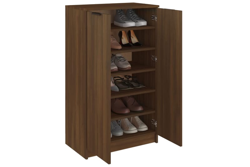 beBasic Kenkäkaappi ruskea tammi 59x35x100 cm tekninen puu - Ruskea - Säilytys - Kenkäsäilytys - Kenkäkaappi
