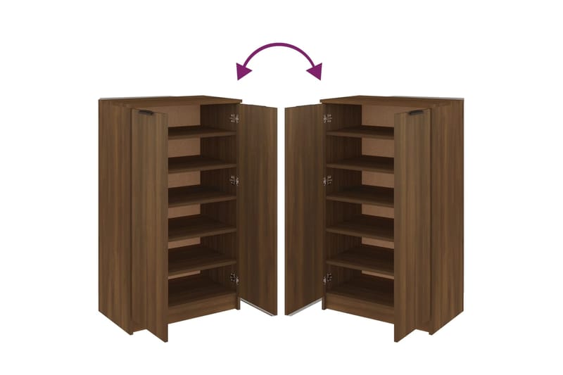 beBasic Kenkäkaappi ruskea tammi 59x35x100 cm tekninen puu - Ruskea - Säilytys - Kenkäsäilytys - Kenkäkaappi