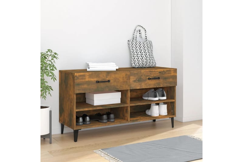 beBasic Kenkäkaappi savutammi 102x35x55 cm tekninen puu - Ruskea - Säilytys - Kenkäsäilytys - Kenkäkaappi