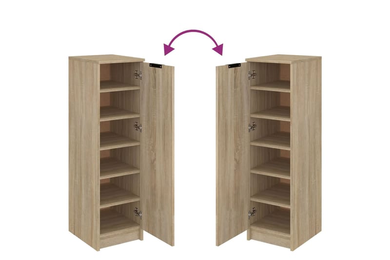 beBasic Kenkäkaappi Sonoma-tammi 30x35x100 cm tekninen puu - Ruskea - Säilytys - Kenkäsäilytys - Kenkäkaappi
