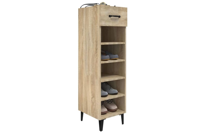 beBasic Kenkäkaappi Sonoma-tammi 30x35x105 cm tekninen puu - Ruskea - Säilytys - Kenkäsäilytys - Kenkäkaappi