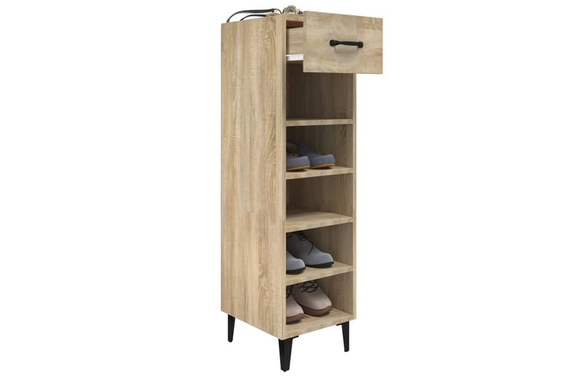 beBasic Kenkäkaappi Sonoma-tammi 30x35x105 cm tekninen puu - Ruskea - Säilytys - Kenkäsäilytys - Kenkäkaappi